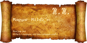 Magyar Milán névjegykártya