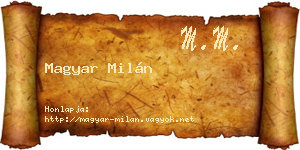 Magyar Milán névjegykártya