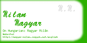 milan magyar business card